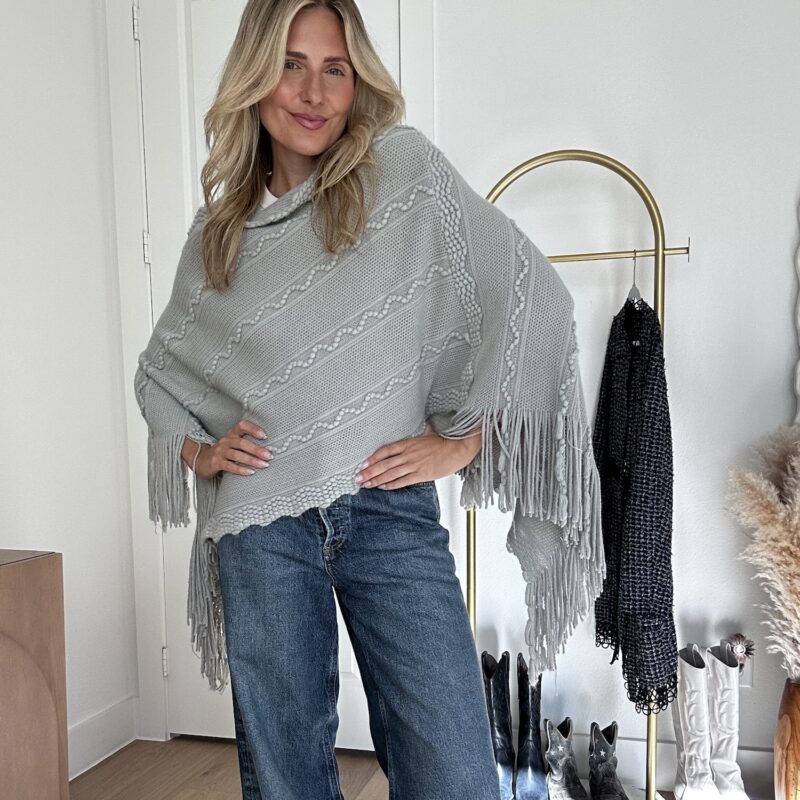 The Hat Tipper Fringe Sweater Poncho