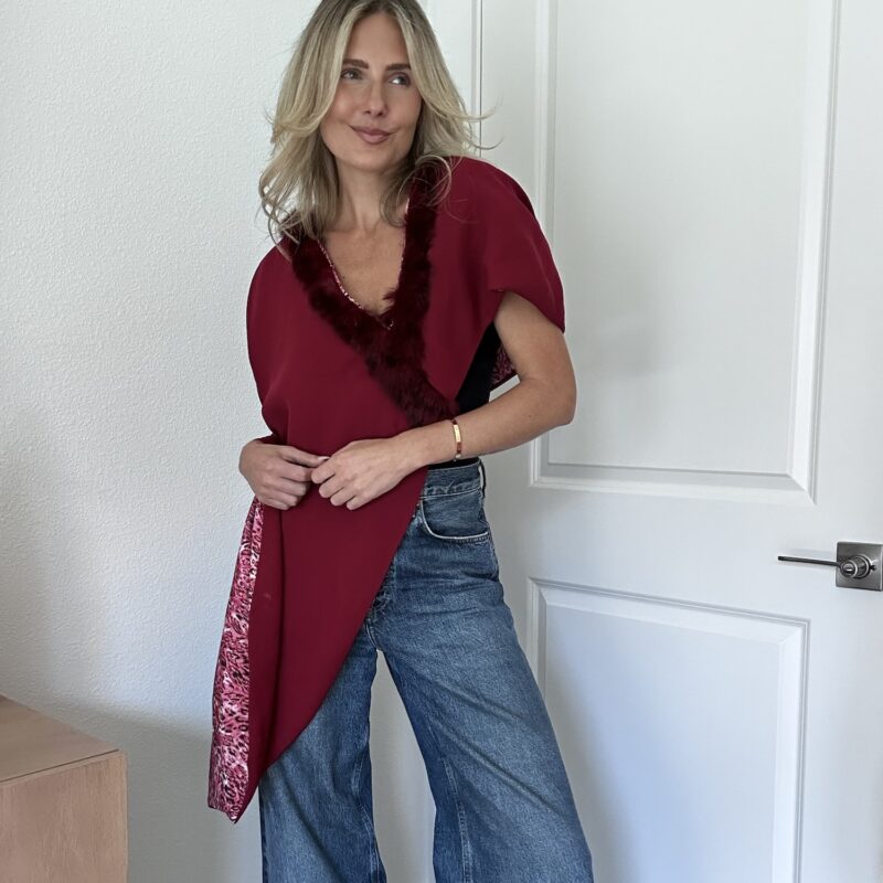 The Bordeaux Showstopper Vintage Cape