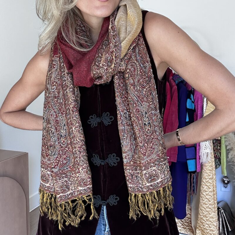 The Winter Crystal Beaded Tapestry Scarf