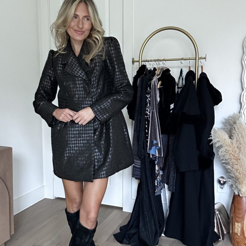 The Shimmer & Tell Jacquard Mini Dress