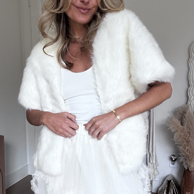 Moonlit Carriage Ride Vintage Faux Fur Stole