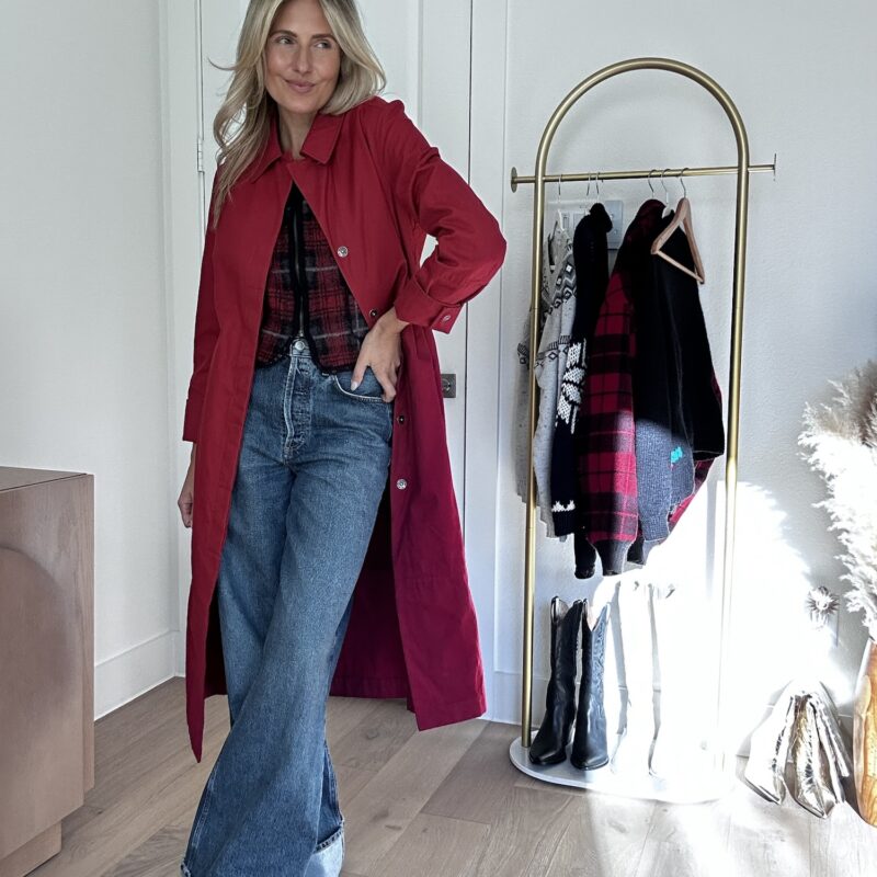 The Sleighbell Stroll Vintage Cotton Trench Coat