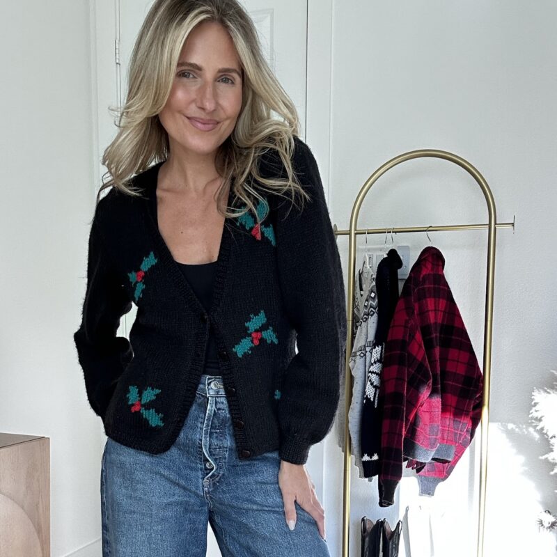 The Berry Merry Vintage Wool Cardigan