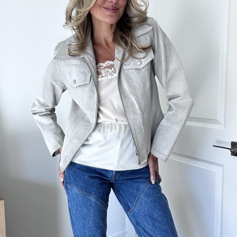 The Snow Dusted Vintage Suede Jacket