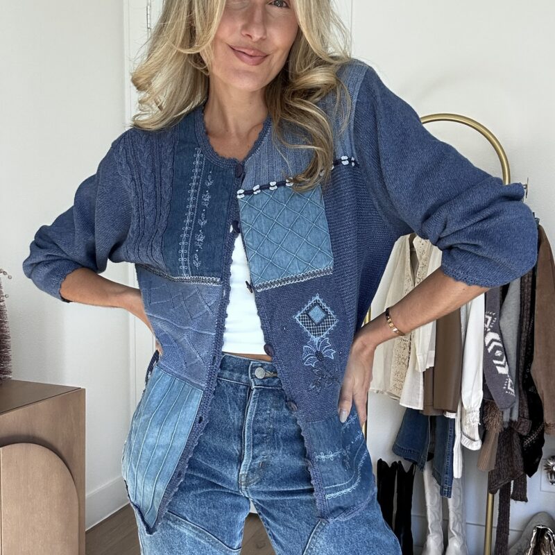 The Blue Jean Granny Vintage Patchwork Cardigan