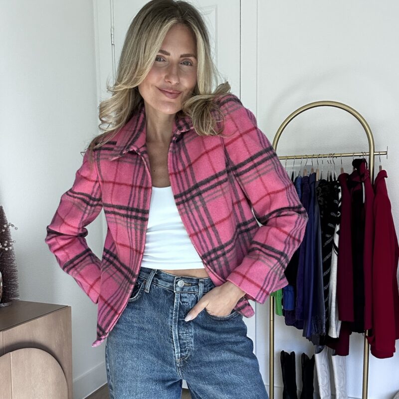 The Powder Pink Plaid Vintage Jacket