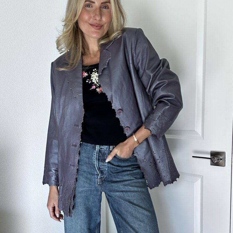 The Orchid on Ice Vintage Leather Jacket