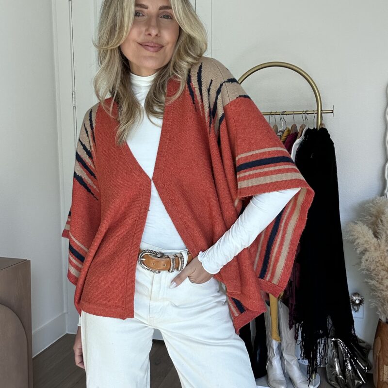 When the Temps Drop in Tempe Poncho Cardigan