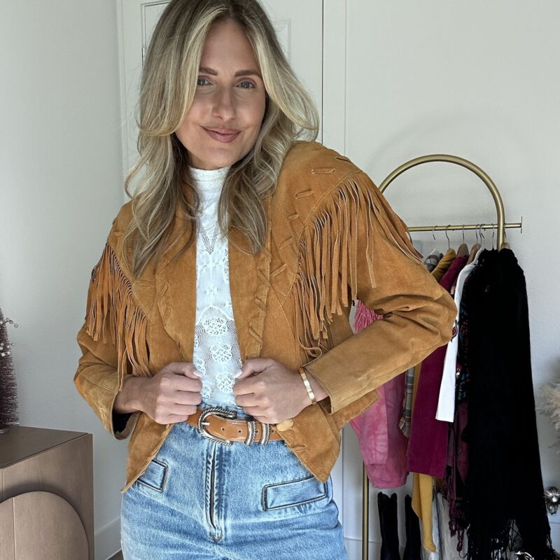 Sweet as Honey Vintage Suede Fringe Jacket