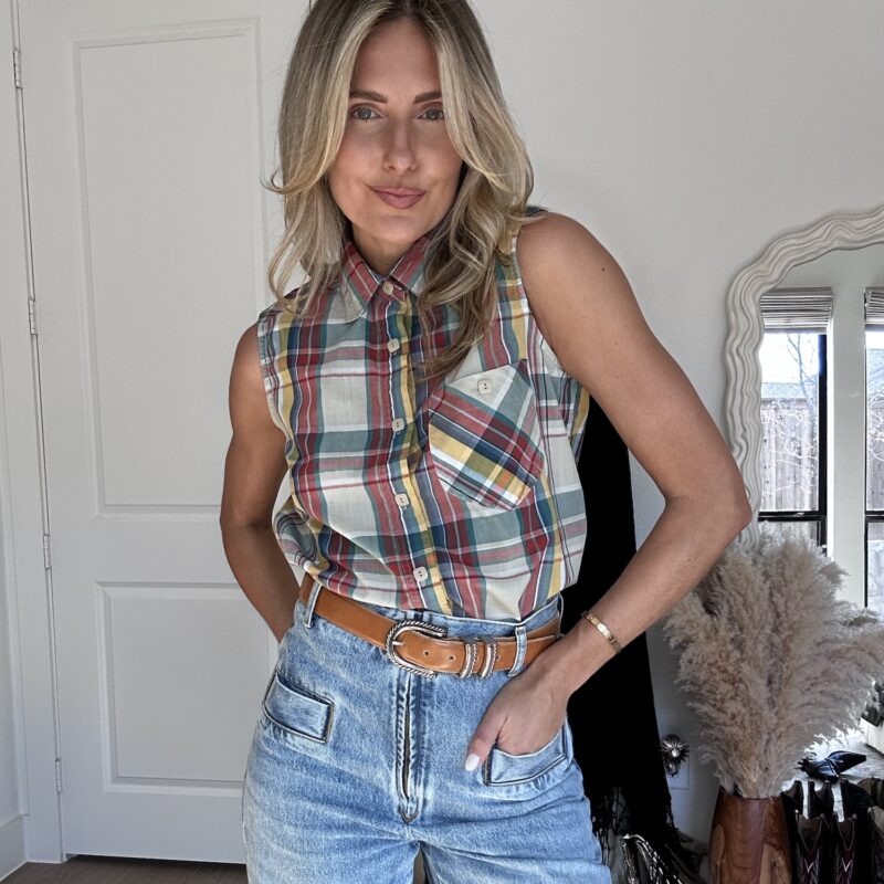 Picnicking in Pecos Vintage Sleeveless Blouse