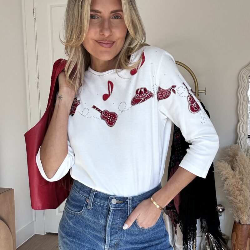 Red Lipstick & Rodeos Vintage Western Knit Top