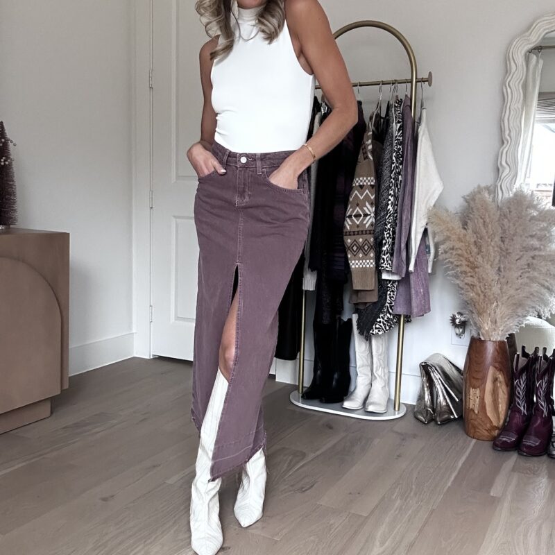 The All-Eyes-On-You Denim Maxi Skirt