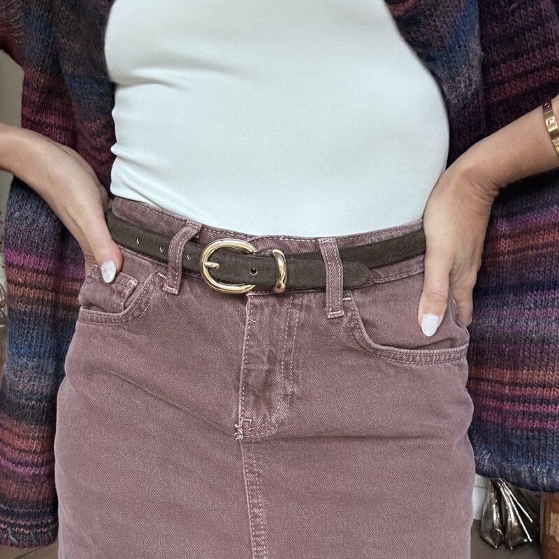 Craving Chocolate Vintage Suede Belt