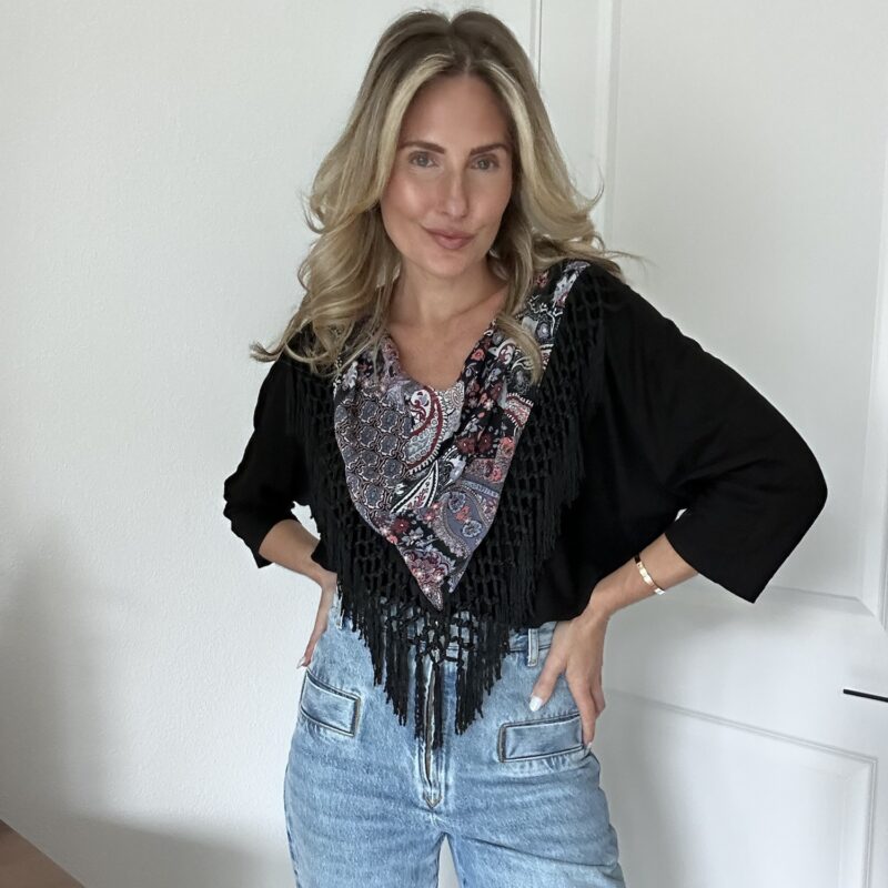 Wander West Fringe Scarf Blouse
