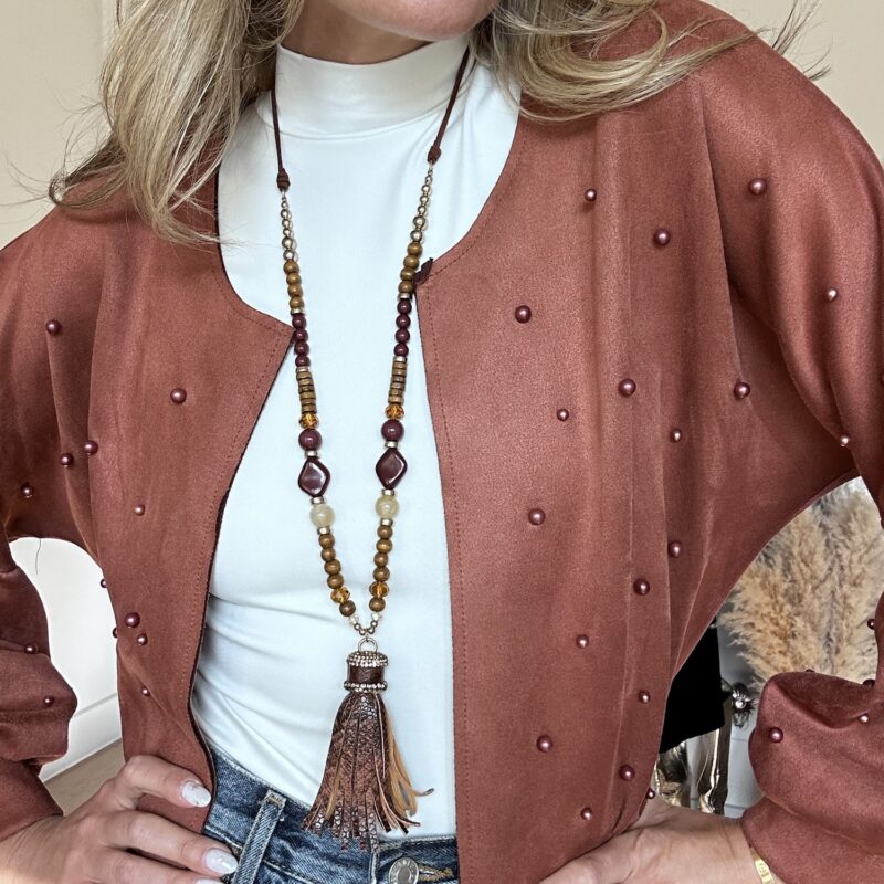 Grounded Glam Long Pendant Necklace