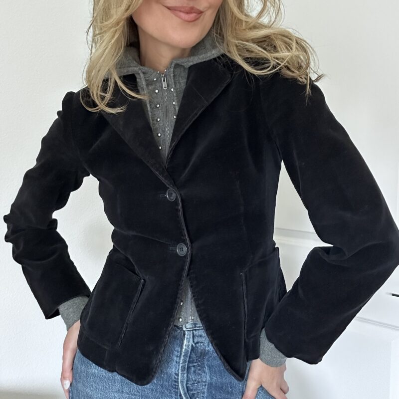 Extra Credit Two-Fer Cashmere Hoodie Blazer