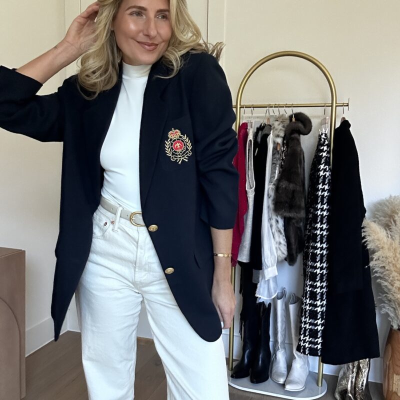 Old Money Energy Vintage Wool Crest Blazer