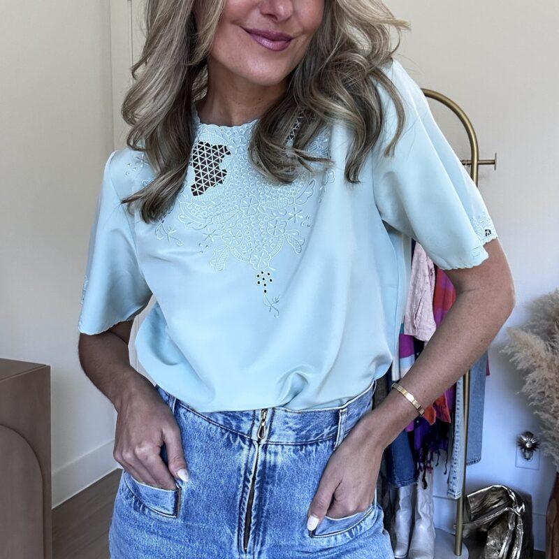 The Minty Meadow Vintage Blouse