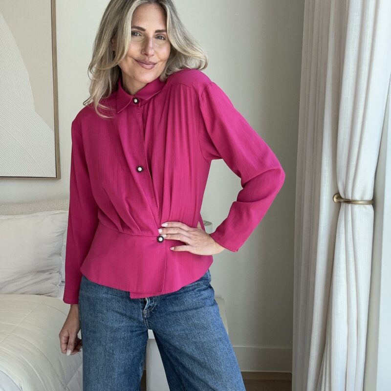 Pink Love Note Vintage Blouse