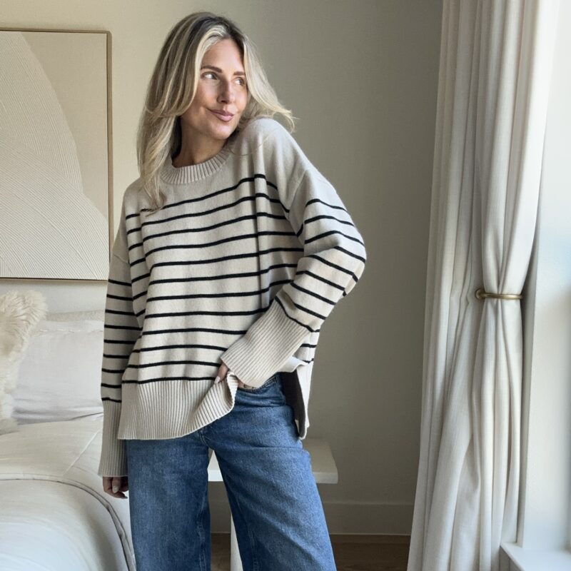 The Borrowed From His Closet Stripe Sweater