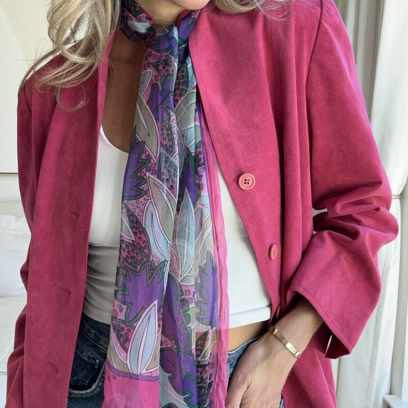 Flirt in Full Bloom Vintage Chiffon Scarf