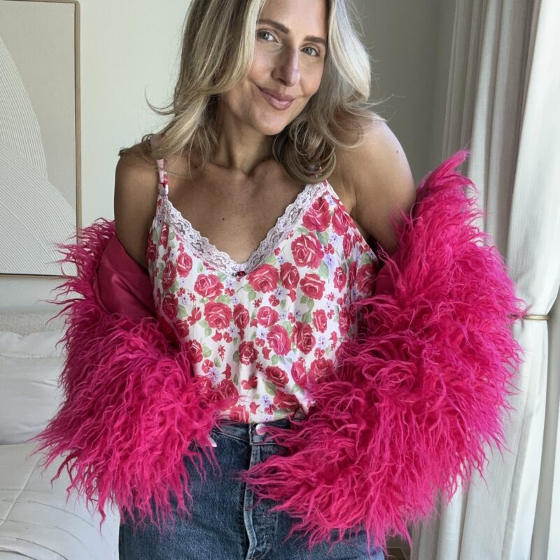 Roses Before Cocktails Vintage Satin Rose Cami