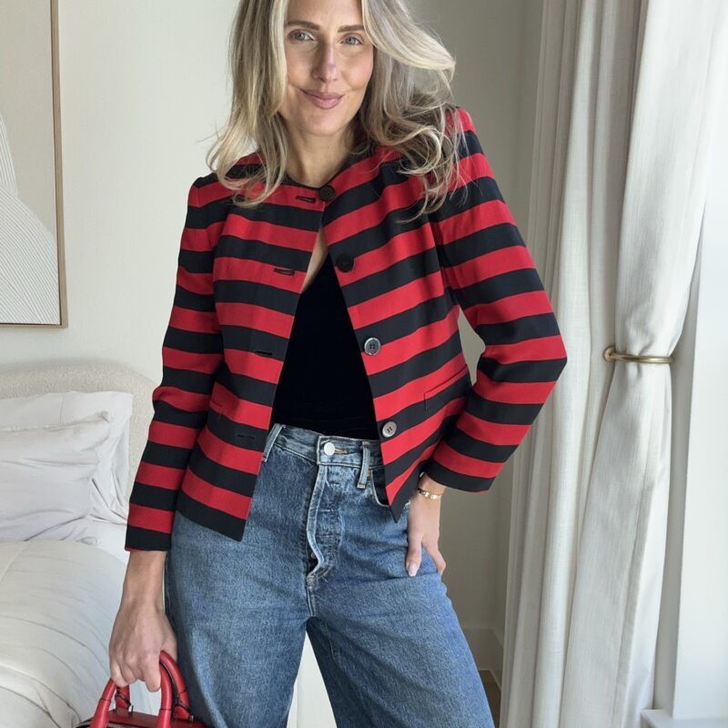 Postcards from Paris Vintage Striped Blazer