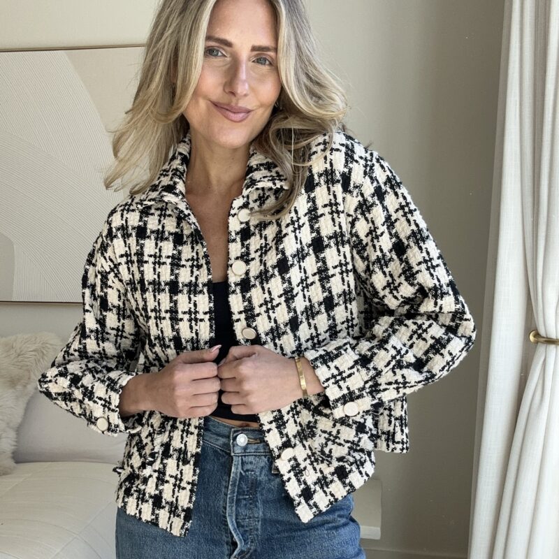 French Girl Energy Houndstooth Lady Jacket