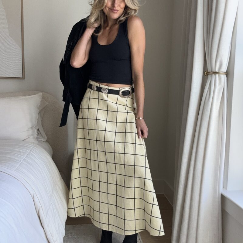 Sunlit Prairie Plaid Maxi Skirt