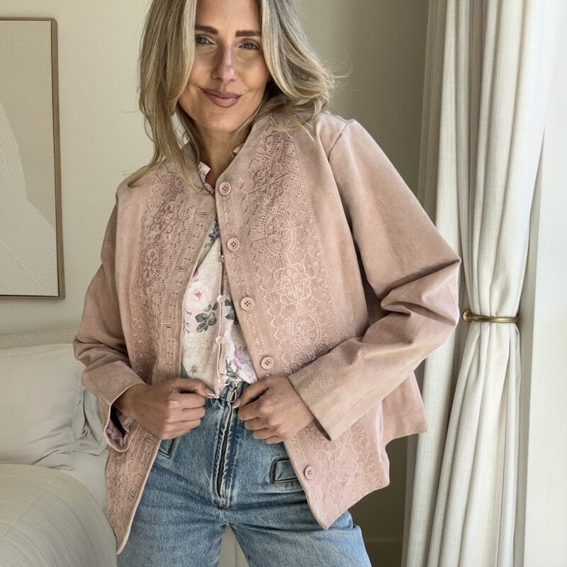 Blushing Beauty Vintage Suede Jacket