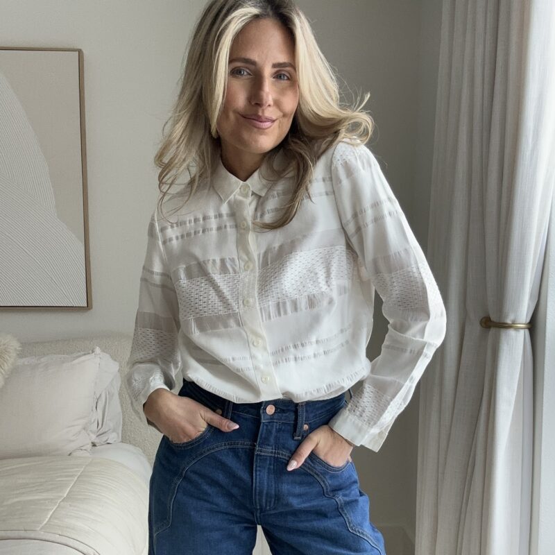 The Trail Ride Textured Vintage Blouse