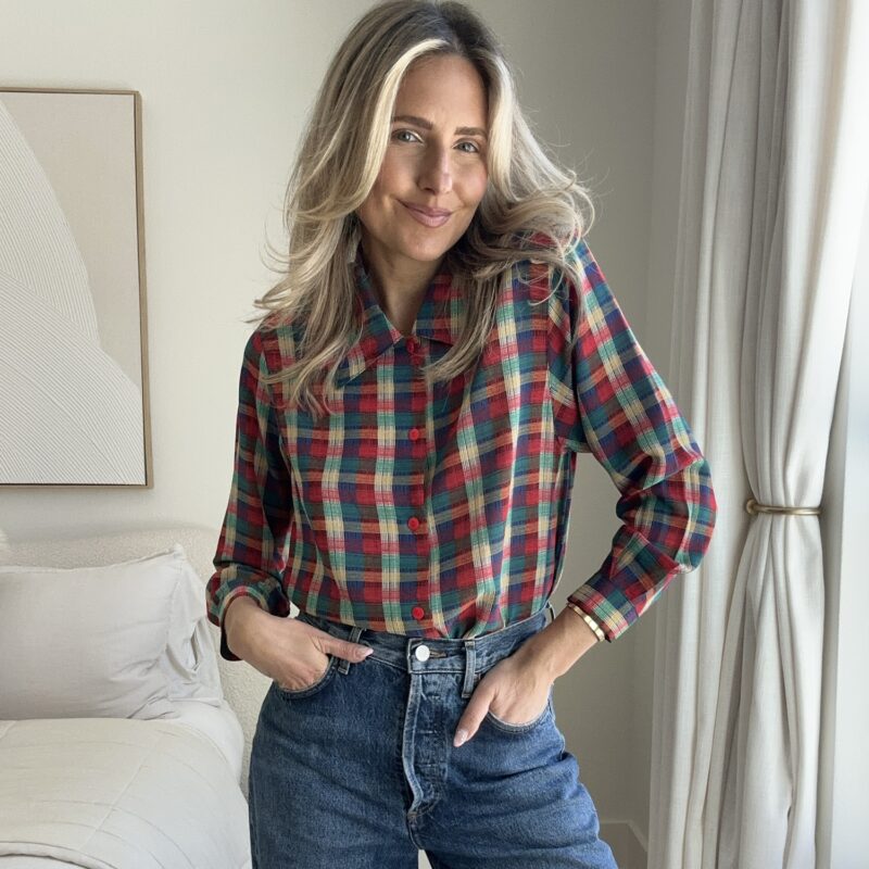 The Primary Crush Vintage Plaid Blouse