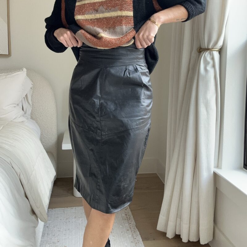 And They Rode Into the Sunset Vintage Leather Skirt