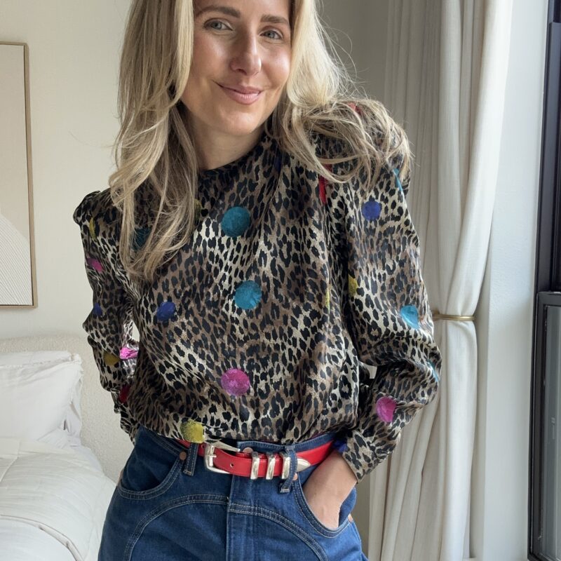 Pop Art on the Prowl Vintage Blouse