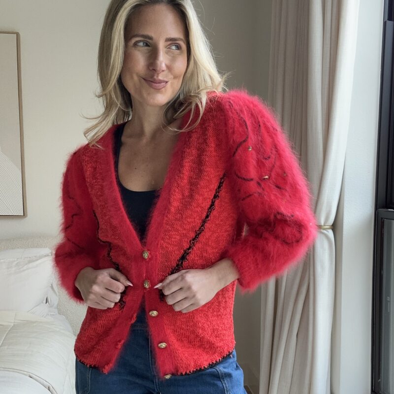Wrapped in Rubies Vintage Angora Cardigan