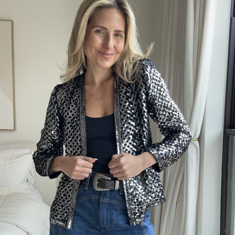 She Shines Like the Southern Skies Vintage Sequin Cardigan