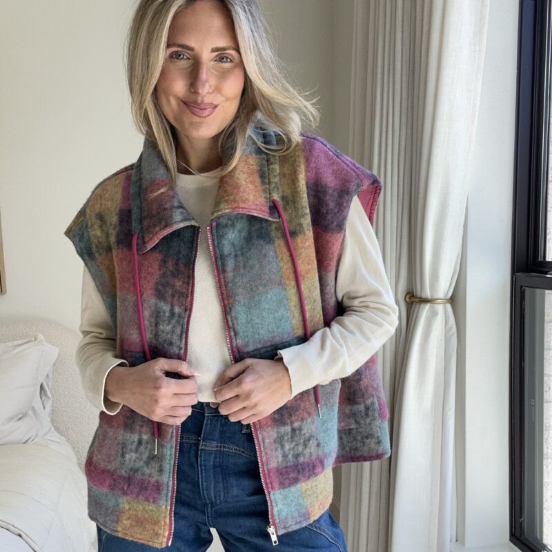 The Cotton Candy Check Vest