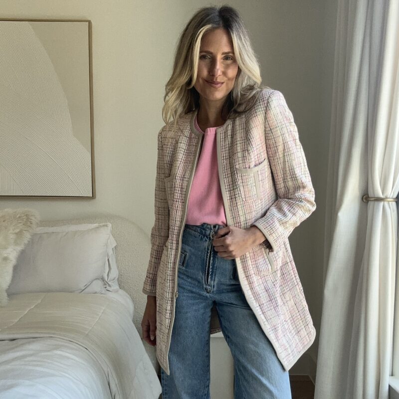 Pink Lemonade Vintage Silk Blend Tweed Blazer