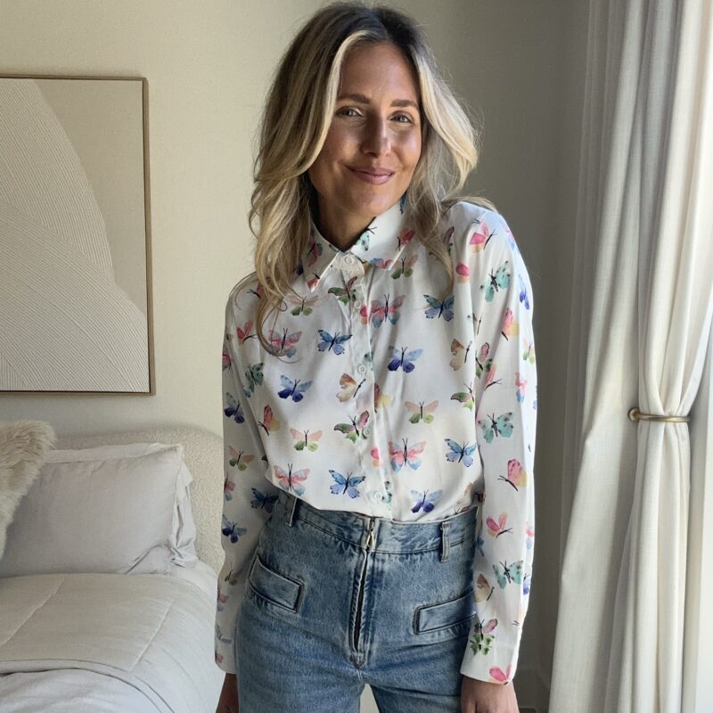 The Wings in Watercolor Butterfly Blouse