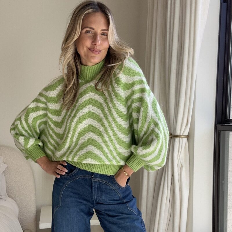 The Sour Apple of My Eye Intarsia Sweater