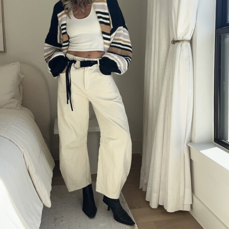 Cream of the Crop Corduroy Barrel Leg Pants