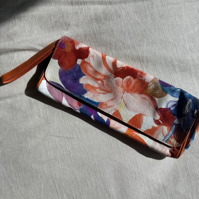 Ciao Bella Blooms Vintage Leather Clutch