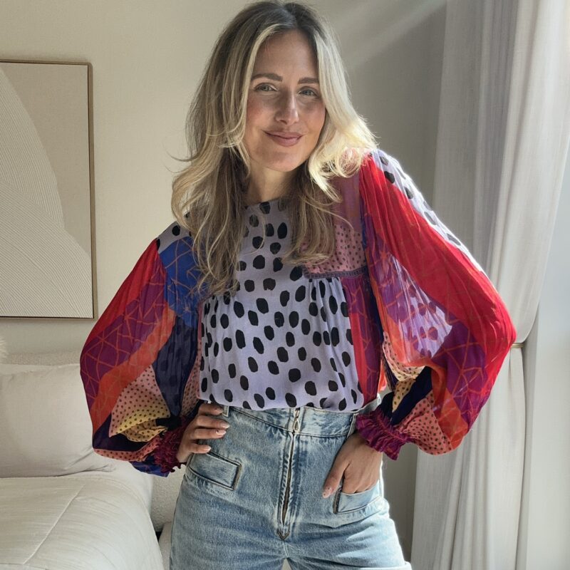 The Polka-Dot Party Animal Blouse by Anthropologie