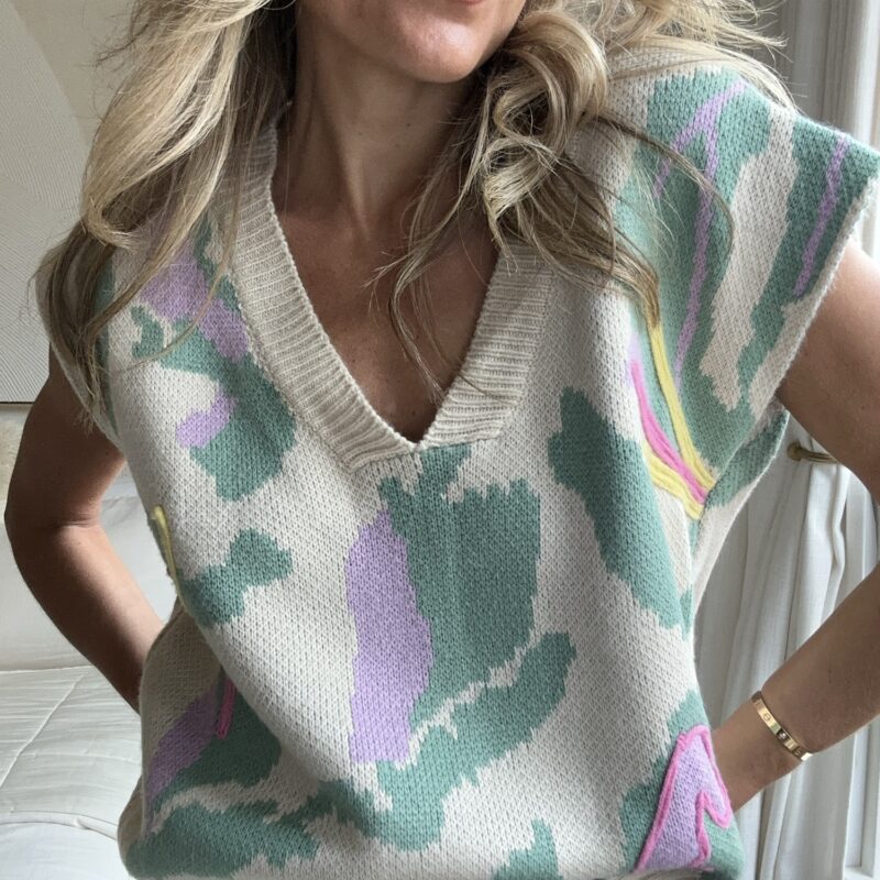 The Cactus Bloom Colorblock Sweater Vest