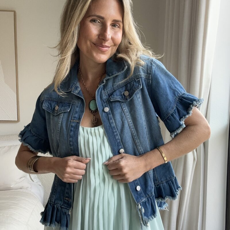 The “Blue-ming” Wildflower Ruffle Denim Jacket