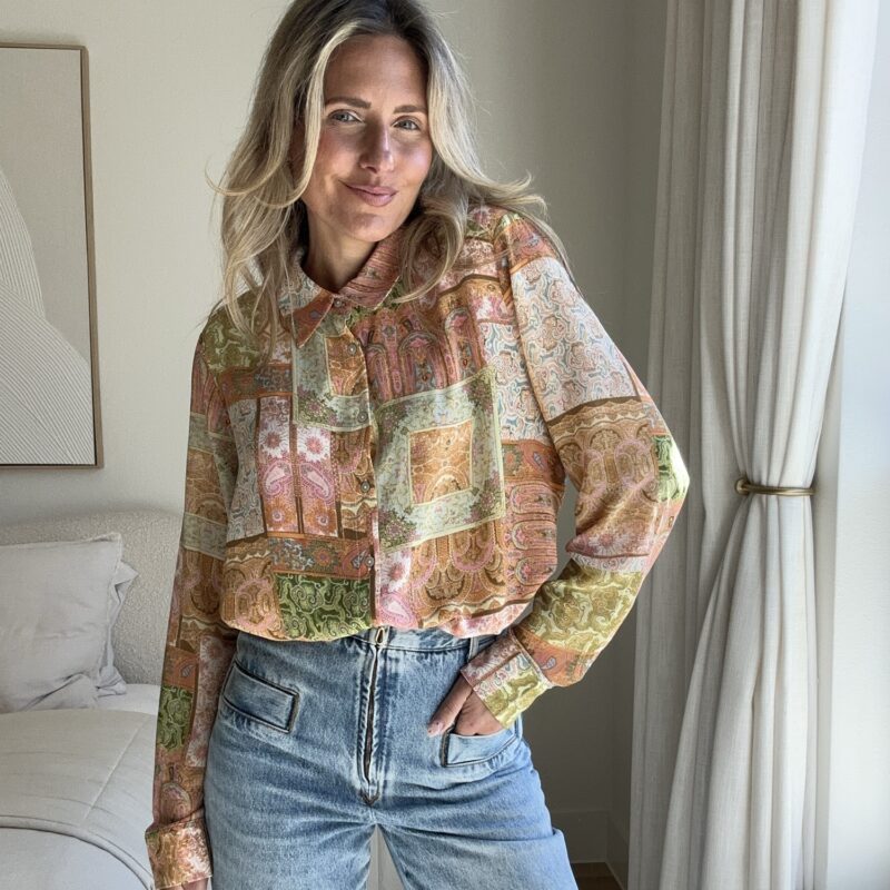 Sweet Citrus Kaleidoscope Blouse