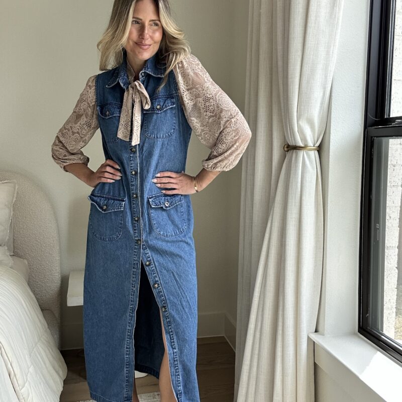 A Blue Ribbon Affair Vintage Denim Dress