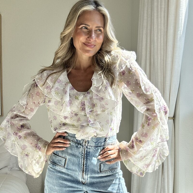 The "Translucent Tulip" Ruffle Blouse