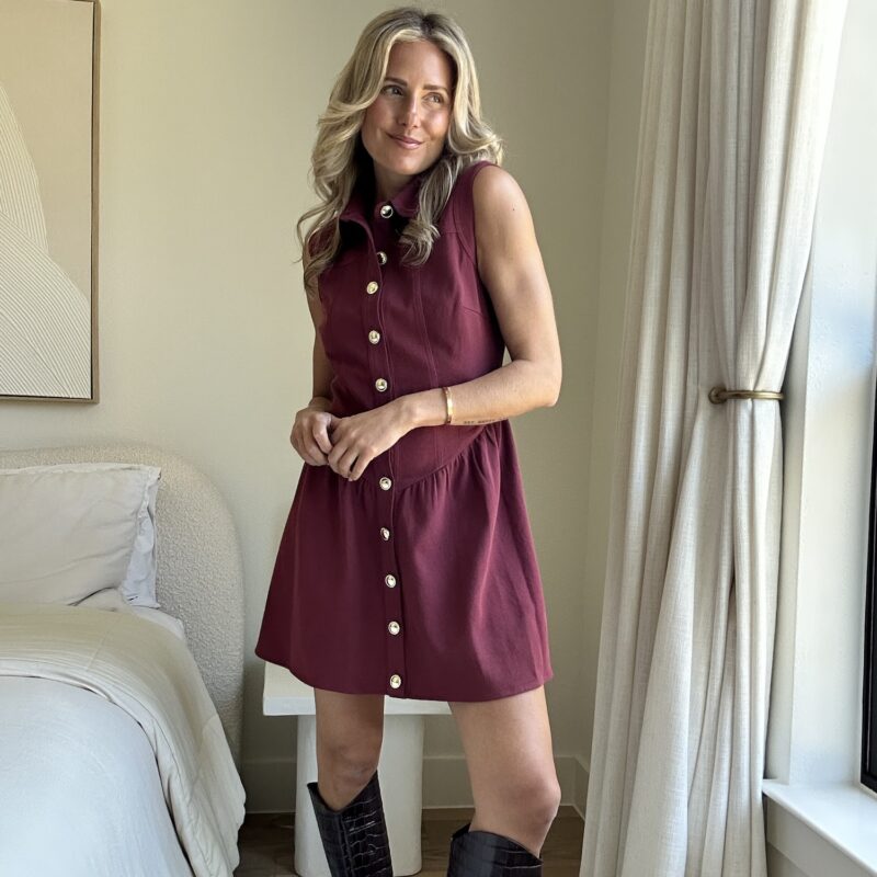 The "Cabernet Cowgirl Denim Mini Dress"