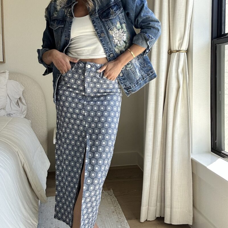 The "Oopsie Daisy" Tapestry Midi Skirt